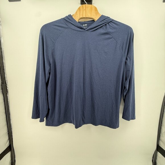 01.ALGO 0.1 Performance Hoodie Quick Dry UV SPF 40 Pullover Mens 3XL Blue Preppy - Picture 1 of 9